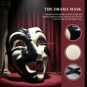 <span class=keywords><strong>Masque</strong></span> <span class=keywords><strong>de</strong></span> fête bricolage en plastique blanc <span class=keywords><strong>de</strong></span> haute qualité peint à la main Comédie vénitienne Style Targedy pour bal mascarade Halloween et mariage - Product Image 3