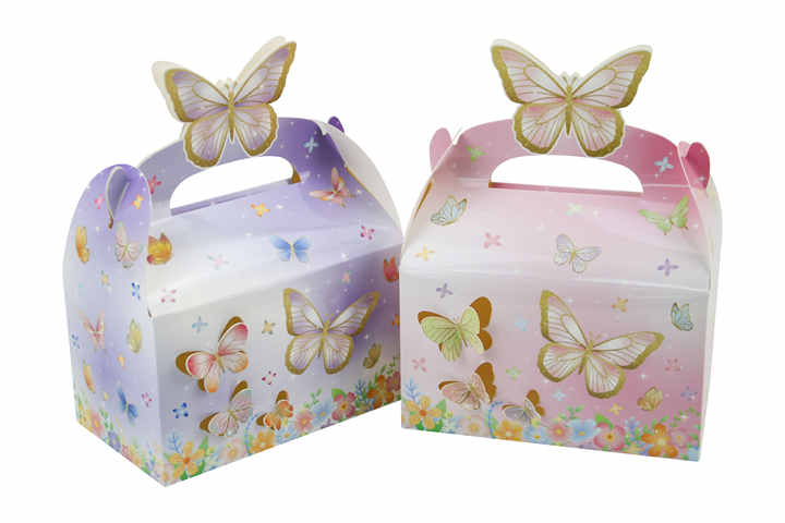 MotiMind 24 Pcs Butterfly Treat Boxes - Pink & Purple Party Favor Boxes For Candy, Baby Shower, Birthday - View #6