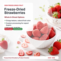 Fraises entières lyophilisées conformes aux normes européennes, sans pesticides, 100 % naturelles, tranches de fraises FD, vente en gros, en vrac, collation de fruits saine