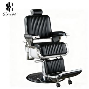 Fauteuil de Barbier Professionnel Vintage Entièrement Noir pour Hommes – Vente en Gros à Prix Abordable – Chaise de Salon de Coiffure - Product Image 1