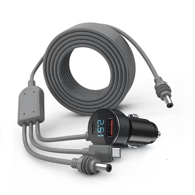 Wholesales Waterproof 3in1 12V-24V Digital Display Cigar Charger Power Cable USB C DC Charging Cable for Starlink MINI