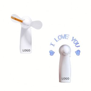 Mini ventilateur LED clignotant personnalisé, cadeaux promotionnels portables, ventilateur à main avec message LED et logo - Product Image 2