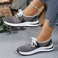 Baskets respirantes en maille ajourée à lacets pour femmes, légères, confortables, chaussures de marche décontractées