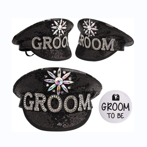 Gelin damat çift şapka payet kaptan kap nişan düğün için - Product Image 4