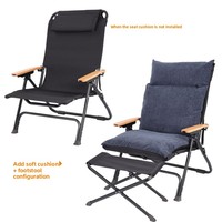 Chaise longue de camping d'extérieur Amanos Luxury Iron, réglable et pliable avec accoudoirs, pour balcon et pique-nique