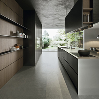 Meuble de cuisine moderne en bois d'acajou écologique à assembler, en panneaux de particules, pour rangement, vente en gros, fabricant