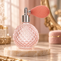 Vente en gros de flacons vaporisateurs de parfum en verre rond vintage de 100 ml avec bulbe à presser pour l'emballage de parfums