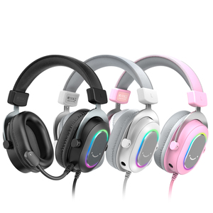 <span class=keywords><strong>Fifine</strong></span> 3.5mm lumière LED sur l'oreille écouteurs de jeu casques casque 7.1 son Surround casque de jeu filaire avec support de bureau - Product Image 3