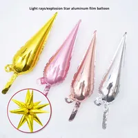 Transfrontalier pour la lumière en forme de cône imprimé goutte d'eau Explosion étoile feuille d'aluminium ballon 0.1kg centre commercial événement anniversaire