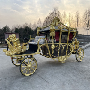 Carruaje eléctrico de lujo estilo Cenicienta, con caballos, para bodas, estilo clásico europeo, carro de paseo para parques, hoteles y resorts. - Product Image 3