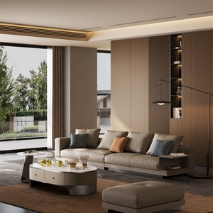 Sofá Esquinero Multifuncional de Tres Plazas <span class=keywords><strong>Bella</strong></span>, Estilo Italiano Moderno, Tapizado en Tela, de Lujo Ligero, Recto, para Sala de Estar de Villa - Product Image 2