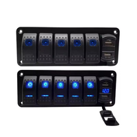 Kit de Rétrofit pour Panneau de Commande Étanche de Yacht, Panneau de Contrôle Électrique pour VR, Combinaison d'Interrupteurs pour Phares Antibrouillard de Yacht Marin
