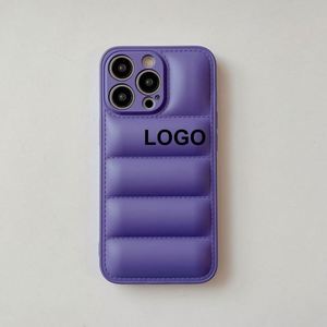 Funda de teléfono de TPU deportiva de lujo personalizada para iPhone 16 15 14 13 11 Pro Max X XR XS chaqueta acolchada de tacto suave accesorio de moda - Product Image 5