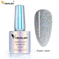 VENALISA Nouveau Vernis à Ongles Semi-Permanent UV Gel Pailleté Holographique Super Réfléchissant Effet Laser 7,5 ml Brillant