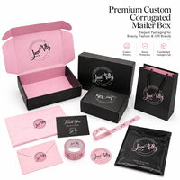 Boîte personnalisée pour colis, emballage d'expédition noir de marque, carton ondulé, emballage pour sous-vêtements