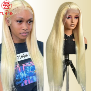 Perruque Lace Front 13x4 en Cheveux Chinois Remy 100% Vierges, <span class=keywords><strong>Blond</strong></span> 613, Lisse Soyeux Ondulé, Couvre Toute la Tête pour Femmes - Product Image 1