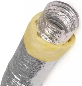 ท่ออากาศอลูมิเนียมมีความยืดหยุ่นหุ้มด้วยฟอยล์ฉนวนสำหรับระบบ HVAC ฉนวนกันความร้อนสำหรับเครื่องปรับอากาศส่วนกลางและชิ้นส่วน HVAC - Product Image 3
