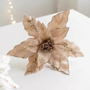 New Arrival Premium Velvet Hand-<b>Dusted</b> Artificial Christmas Flowers Christmas Tree Ornaments Decorations - Product Image 4