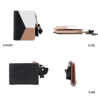 Dompet Kartu Kredit Kulit Mini Lucu untuk Wanita, Dompet Koin Pendek Tipis, Dompet Minimalis Wanita