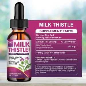 Premium Organic Milk Thistle Liquid Extract Drops 60ml — Liver Cleanse Detox & Repair <b>Herbal</b> <b>Supplement</b>, OEM ODM Private Label A - Product Image 3