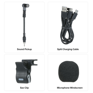 Baomic Saxophone UHF Hệ thống micro không dây TFT hiển thị kỹ thuật số Clip-on Microphone - Product Image 5