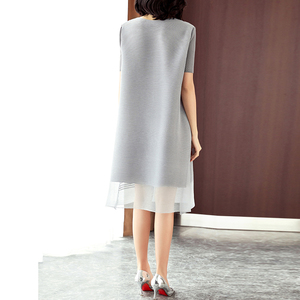 En vrac mode <span class=keywords><strong>moyen</strong></span> âge plissé vêtements d'été robes femmes - Product Image 5