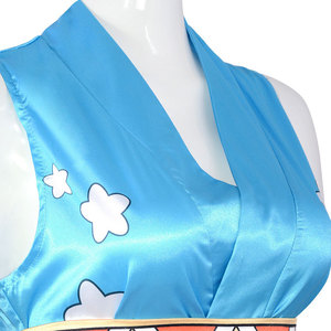 Disfraz de Nami para mujer, kimono corto con estampado satinado, conjunto completo para Halloween - Product Image 4