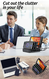 แท่นชาร์จโทรศัพท์หลายช่องอุปกรณ์ชาร์จแบบเร็ว68W USB <span class=keywords><strong>6</strong></span>พอร์ตสำหรับ <span class=keywords><strong>iPhone</strong></span> iPad Type C PD - Product Image 5