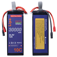 Batterie de drone Lipo à l'état solide, longue durée de vol, légère, batteries personnalisées en graphène, pack 12S 30000mAh 44.4V 30Ah 10C pour UAV