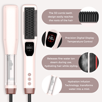 Brosse Lissante Céramique Portable en Gros, Brosse à Cheveux Ionique Chauffage Rapide Anti-Statique pour Coiffure Quotidienne à Domicile