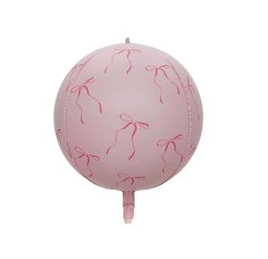 Ballons en feuille 4D mats rose à rayures étoilées avec nœud, 22 pouces, pour décorations <span class=keywords><strong>de</strong></span> fête, anniversaire, cirque, carnaval, Halloween, Noël - Product Image 3