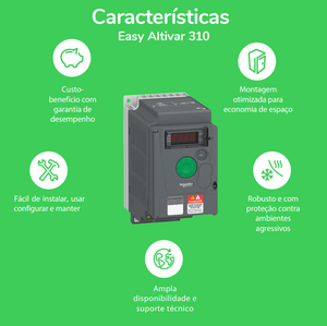 Variador de Frecuencia Variable (VFD) ATV310HD18N4E de 18.5KW, 39A, 3 Fases, DC/AC, AC380-460V, Control IP65, Puerto Ethernet, Original - Product Image 1