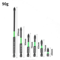 Jeu de 6 embouts de tournevis à impact, tête magnétique puissante, embout cruciforme S2, acier industriel haute dureté, embout de perceuse électrique