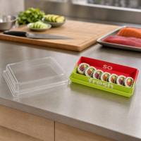 Boîte à sushi en carton imperméable et résistante à l'huile avec couvercle, de qualité alimentaire, en carton blanc, imprimée sur mesure, empilable, contenants jetables à emporter
