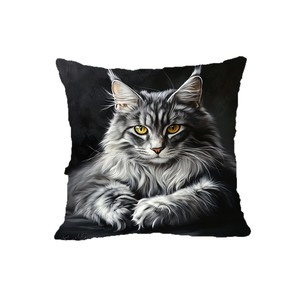 Nueva funda de almohada decorativa con estampado de gatos para sofás, dormitorios y camas, hecha de tela agradable al tacto, sin relleno. - Product Image 5