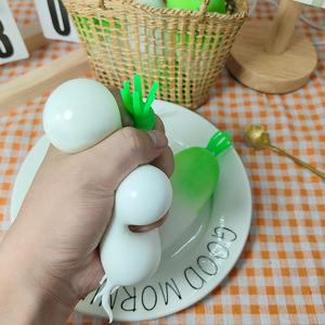 High Quality TPR Simulated Vegetable White Carrot Squishy Stick Stretchy Decompression Sensory <b>Squeeze</b> Toy for Kids and Adults - Product Image 2