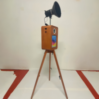 Machine photomaton portable rétro à double face en bois avec appareil photo et imprimante, style Surface Pro, pour iPad, DSLR, vintage