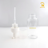 Bouteille mousseuse transparente de 280 ml, bouteille en plastique rechargeable avec pompe à mousse pour savon pour les mains, shampoing, cosmétiques