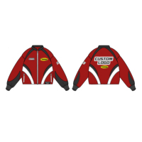 Veste en cuir PU pour homme sur mesure, vêtements de rue, combinaison de moto, coupe-vent, veste en cuir PU de course, combinaison de course, logo personnalisé
