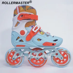 Rollermaster skates ajustáveis para crianças e adultos, patins de rolo com três rodas grandes quad skate