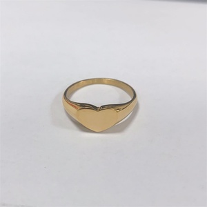 30% off Dainty Wedding Jewelry Waterproof Stainless Steel Signet <b>Ring</b> Custom Engraved <b>Blank</b> Gold Heart <b>Rings</b> for Women - Product Image 6