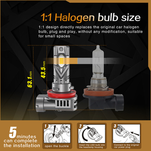 Lampadina LED per Fari Auto RAYCH Mini H7 Plug and Play 1:1, H18 8000 Lumen 80W - Product Image 5