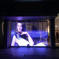 İç Mekan Şeffaf Tam Renkli LED Ekran P3.91 Video Duvar Cam Örgü Panel Yüksek Parlaklık 2000cd 2 Yıl Garantili 1920Hz