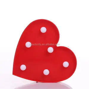 Heart Night Lights Party 3D Table Lamp Sign Light Decor Easter Day Decoration for Valentine's Day