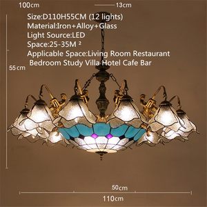 Lustre en or méditerranéen, luminaire suspendu <span class=keywords><strong>LED</strong></span> de luxe pour salon, restaurant, chambre, villa, hôtel, café, <span class=keywords><strong>bar</strong></span> (220V 12 lumières) - Product Image 2