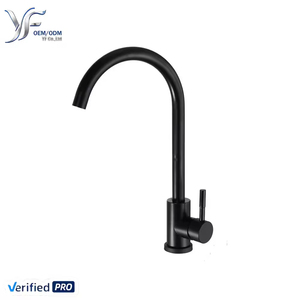 Robinet <span class=keywords><strong>de</strong></span> cuisine thermostatique à poignée unique en acier inoxydable 304, avec cartouche céramique, <span class=keywords><strong>bec</strong></span> pivotant à 360°, finition brossée, montage sur plan. - Product Image 1