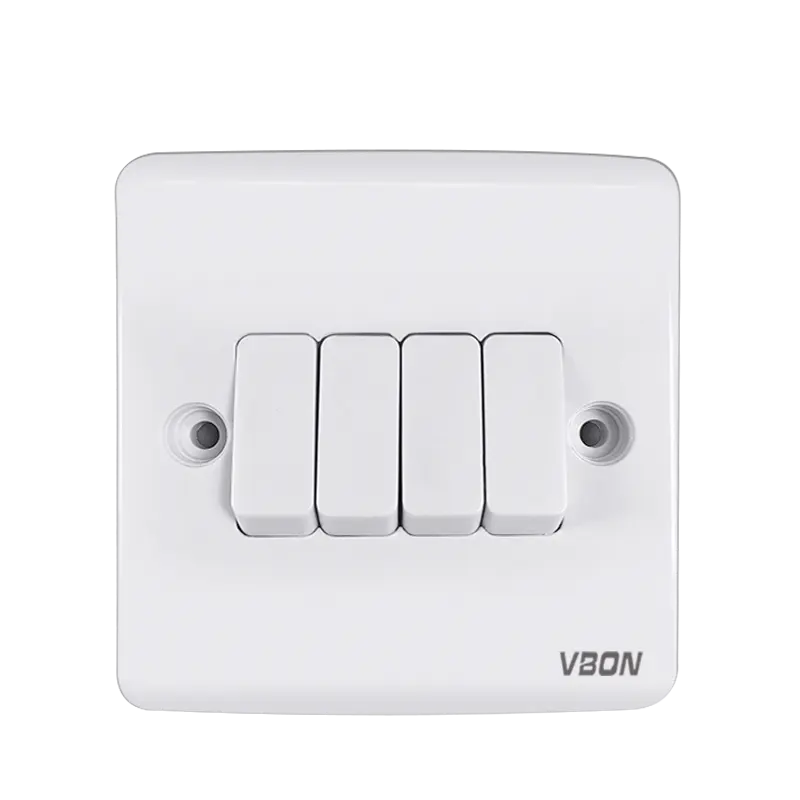 VBQN Interruptor de Pared 4gang1way Eléctrico Onoff Aplicación DE LA Casa Control de Luz Suministros Eléctricos