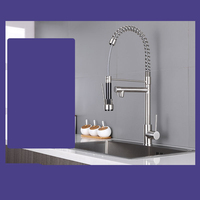 Robinet de cuisine télescopique moderne Weihao en acier inoxydable 304 avec douchette extractible et cartouche céramique, garantie 5 ans