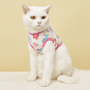 Chaleco para mascotas para gatos y perros, ropa antidesprendible con estampado de dibujos animados, sin mangas, cómoda y fresca para verano, talla S M, naranja, rojo, rosa - Product Image 4