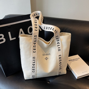 New Fashion Reusable Shopping <b>Bags</b> Natural Color Cotton Canvas with Fabric Handled Design for Packaging and Promotion - Product Image 2